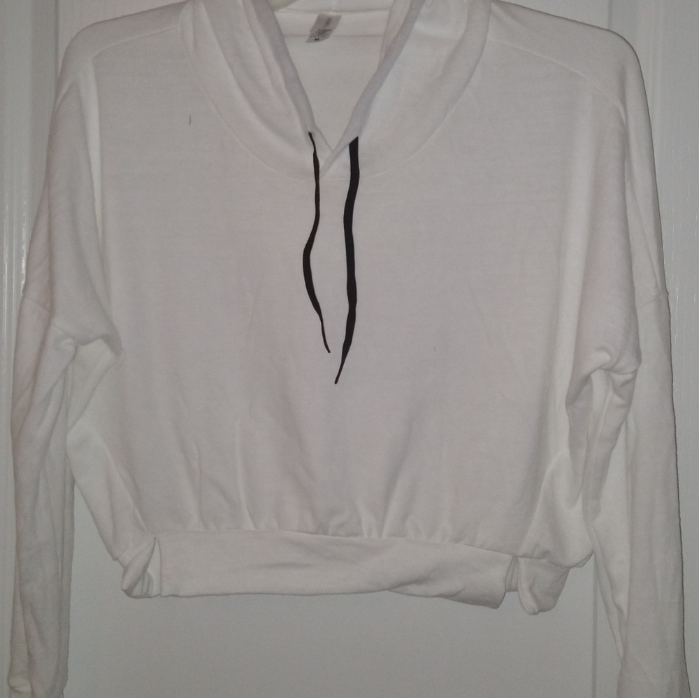White cropped hoodie
